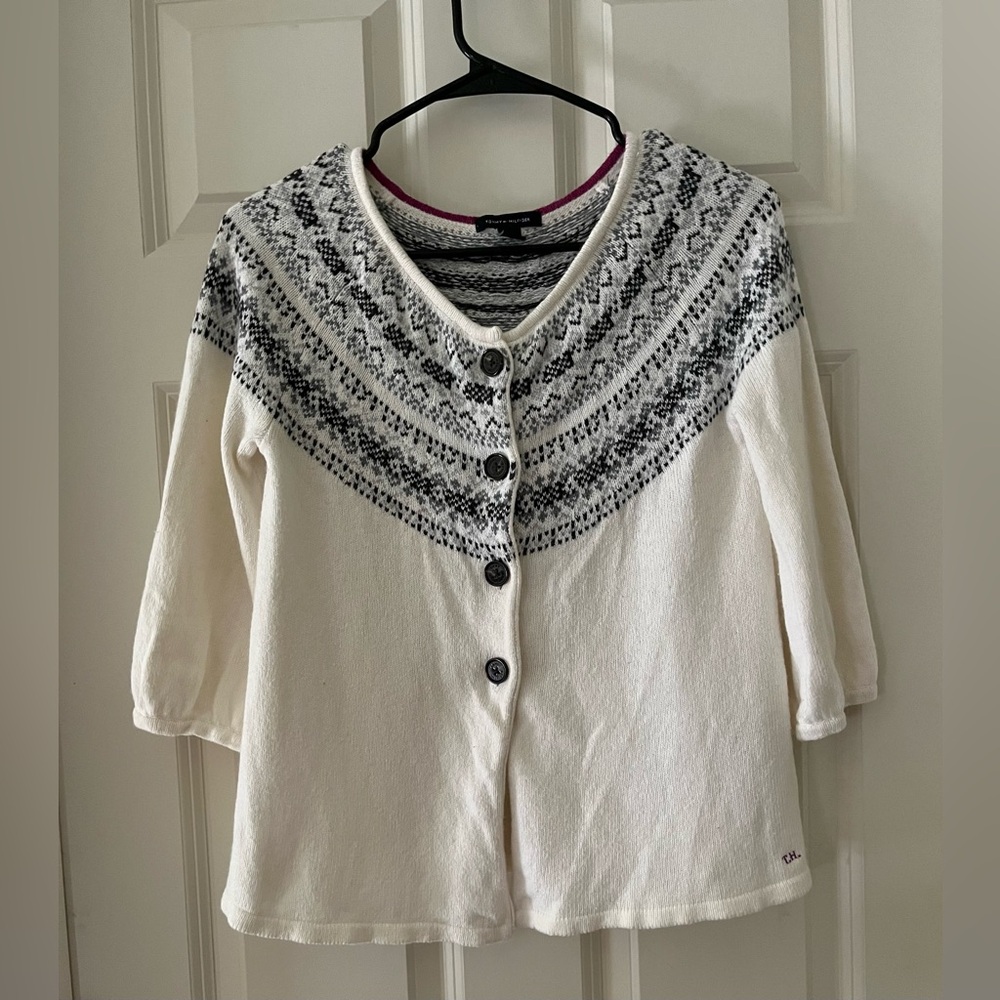 Women’s 2008 Tommy Hilfiger button cardigan 3/4th sleeve cashmere blend small